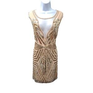 Gatsby Lady London women's evening beaded dress Sz 14 Formal 20's retro Flapper